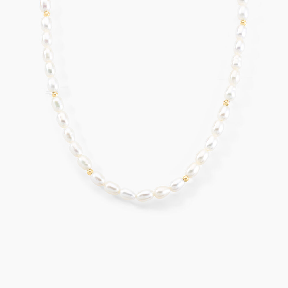 Collier Billes Or Jaune Perle De Culture - Colliers avec pierres Femme | Marc Orian