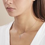 Pendentif Bathilde Croix Striee Or Blanc - Pendentifs Famille | Marc Orian