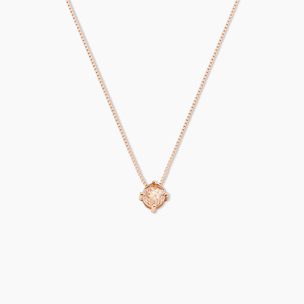 Collier Solitaire Argent Rose Rio Santa Teresa Oxyde De Zirconium - Colliers solitaires Femme | Marc Orian