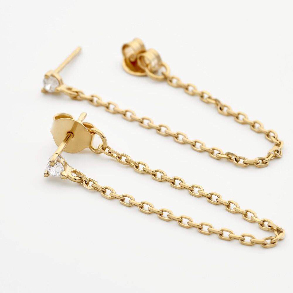 Boucles D'oreilles Pendantes Plaqué Or Lienard Oxydes De Zirconium - Pendantes Femme | Marc Orian