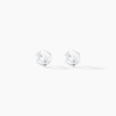 Boucles D'oreilles Puces Bridie Argent Blanc Pierre De Synthese - Puces Femme | Marc Orian
