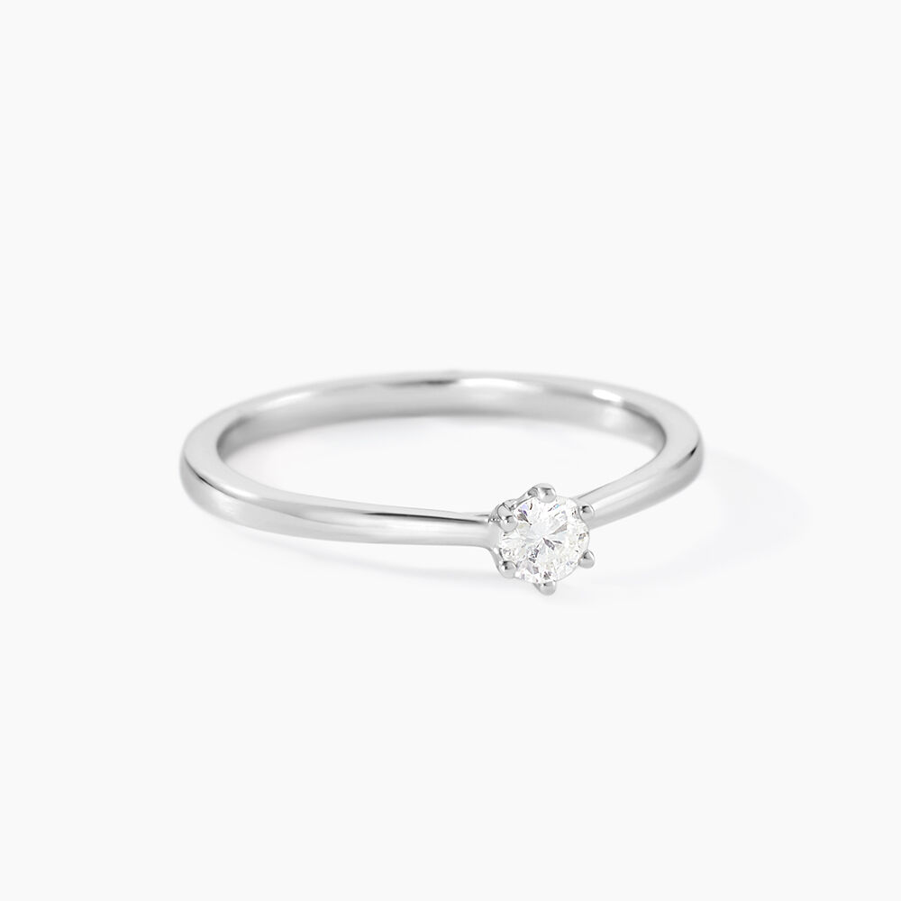 Bague Solitaire Athena Or Blanc Diamant - Parures de mariage Femme | Marc Orian
