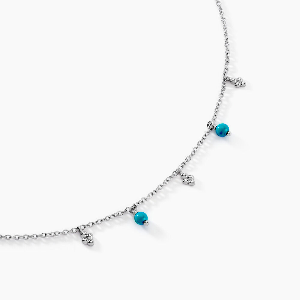 Collier Adiva Argent Blanc Turquoise - Colliers avec pierres Femme | Marc Orian