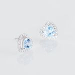 Boucles D'oreilles Puces Or Blanc Ashraf Topazes Oxydes De Zirconium - Puces Femme | Marc Orian