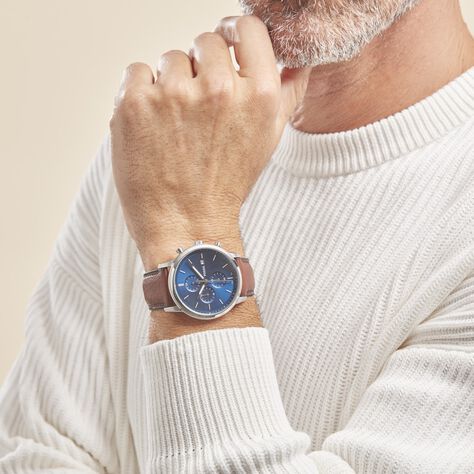 Montre Fossil Minimalist Chrono Bleu - Montres classiques Homme | Marc Orian