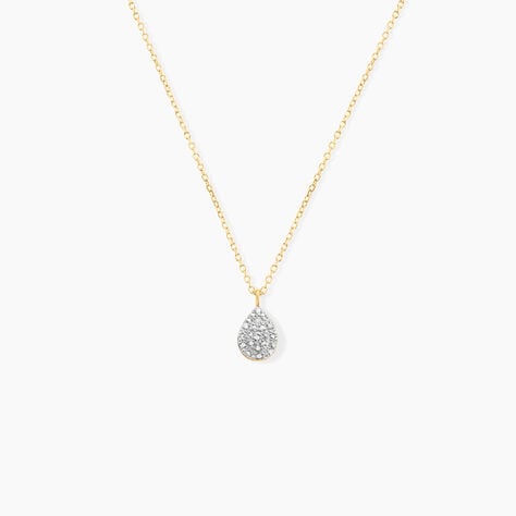 Collier Pear C Or Jaune Diamant - Colliers avec pierres Femme | Marc Orian