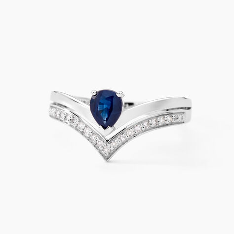 Bague Pasqualina Or Blanc Saphir Et Diamant - Solitaires Femme | Marc Orian