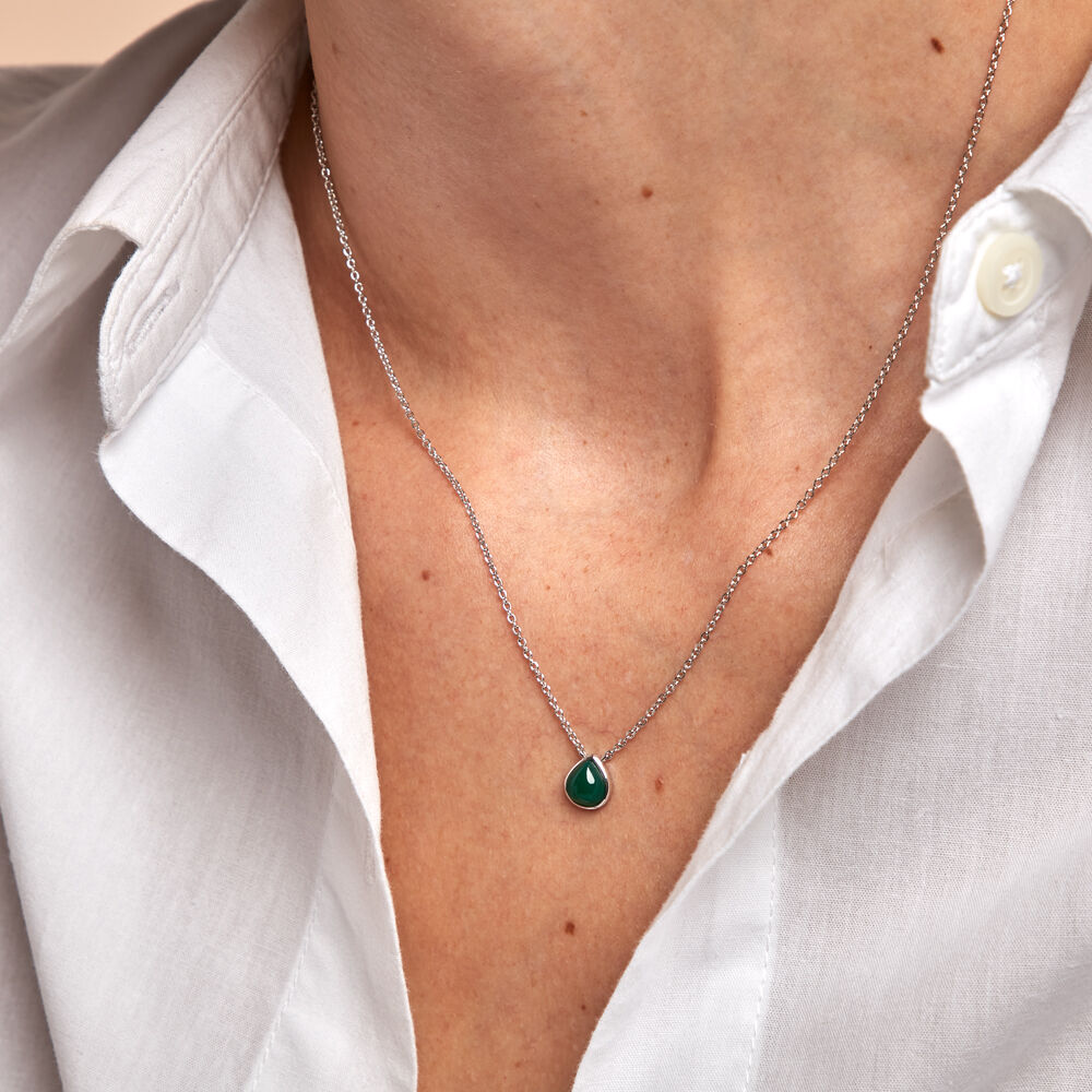 Collier Tao Argent Blanc Onyx - Colliers avec pierres Femme | Marc Orian