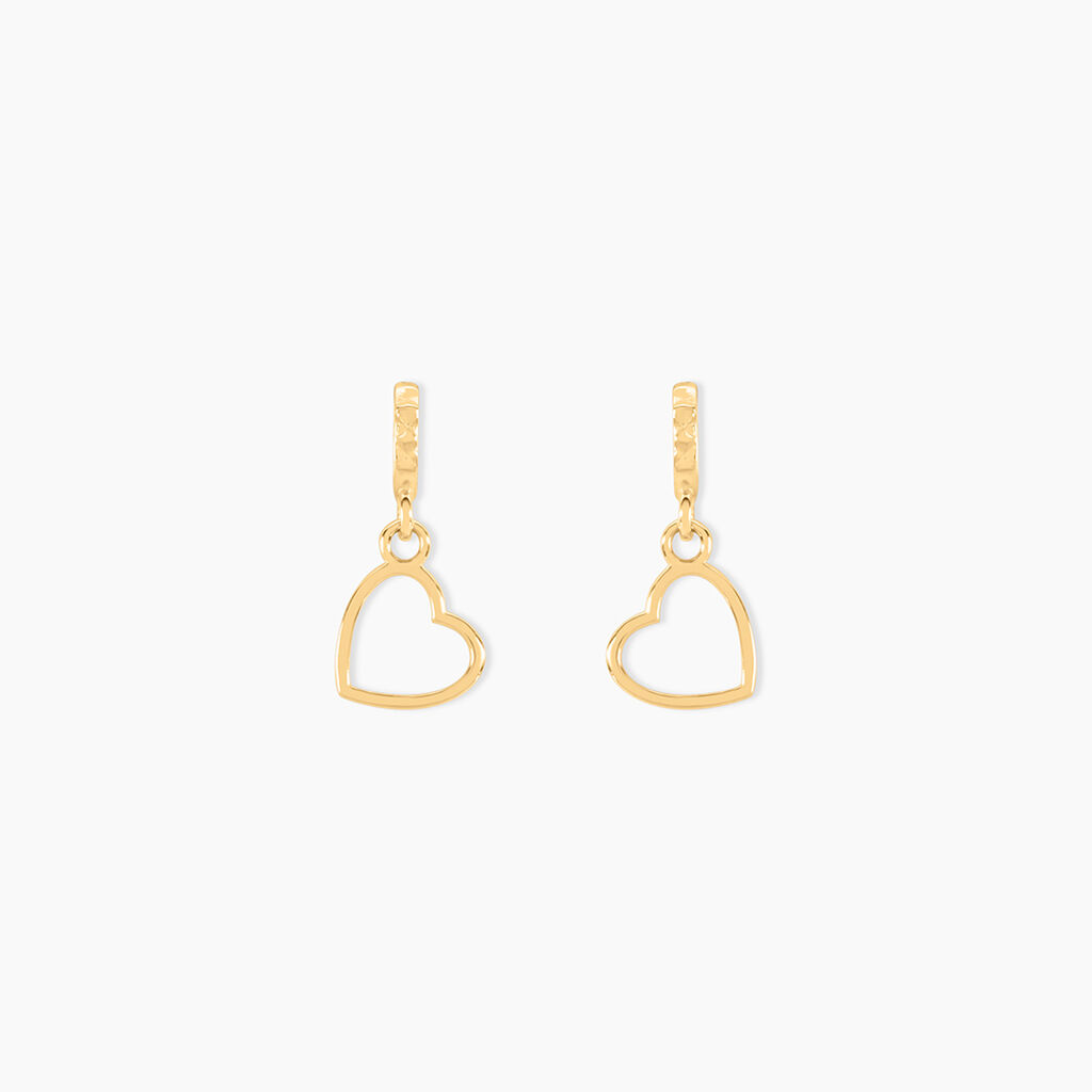 Boucles D'oreilles Pendantes Feryal Pendantes Coeurs Or Jaune - Pendantes Femme | Marc Orian