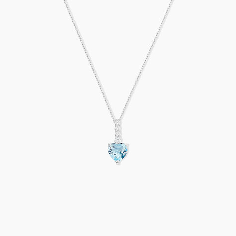 Collier Fany Or Blanc Topaze Et Oxyde De Zirconium - Colliers avec pierres Femme | Marc Orian