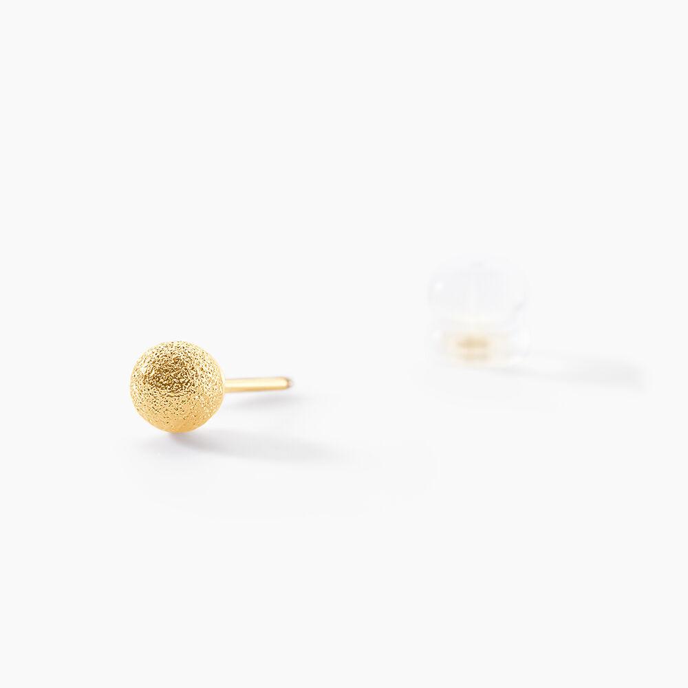 Boucles D'oreilles Puces Fidelia Boule Sablee Or Jaune - Puces Femme | Marc Orian