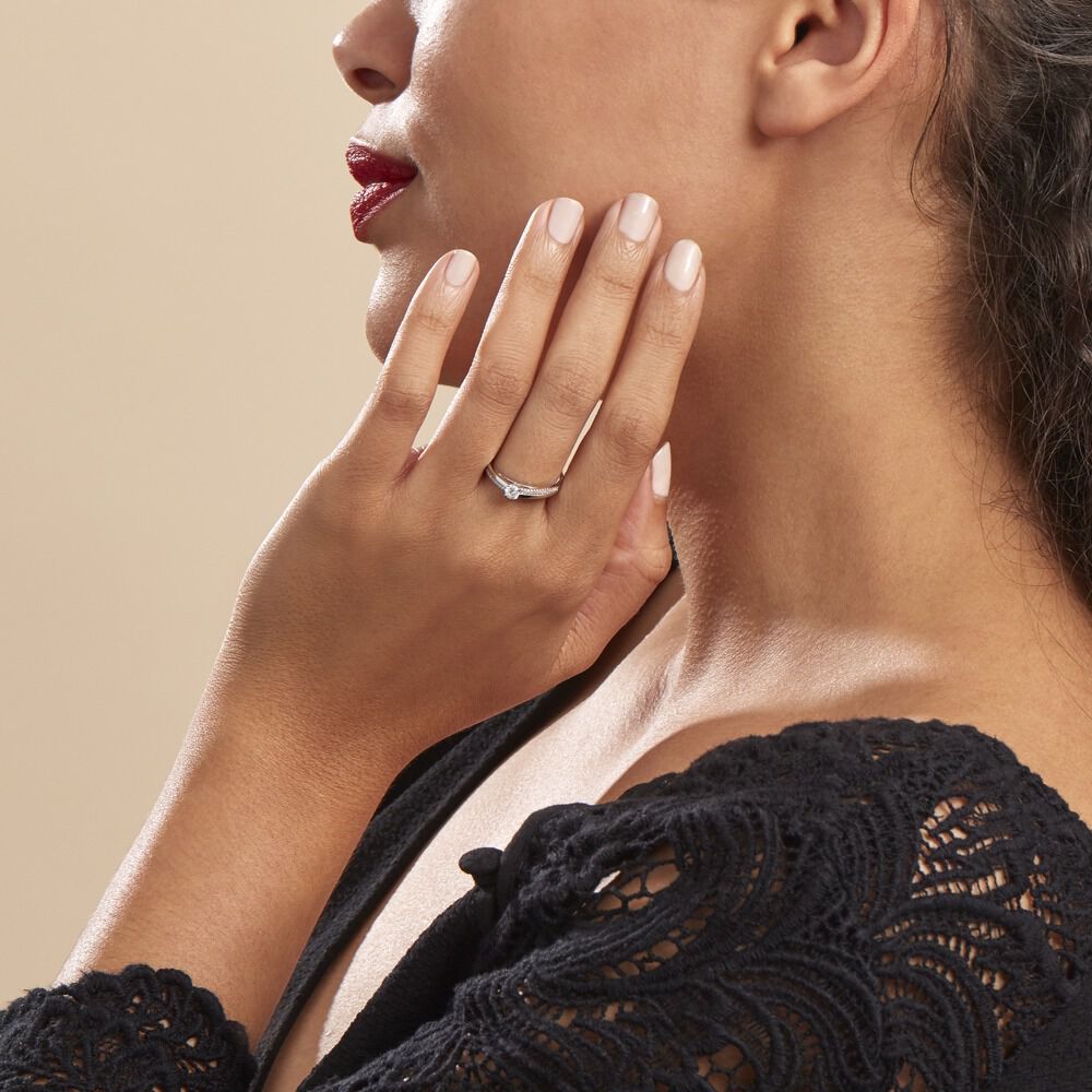 Bague Solitaire Alexandra Or Blanc Diamant - Solitaires Femme | Marc Orian