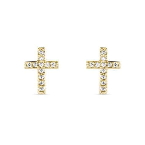 Boucles D'oreilles Puces Fatos Plaqué Or Oxydes De Zirconium - Puces Femme | Marc Orian