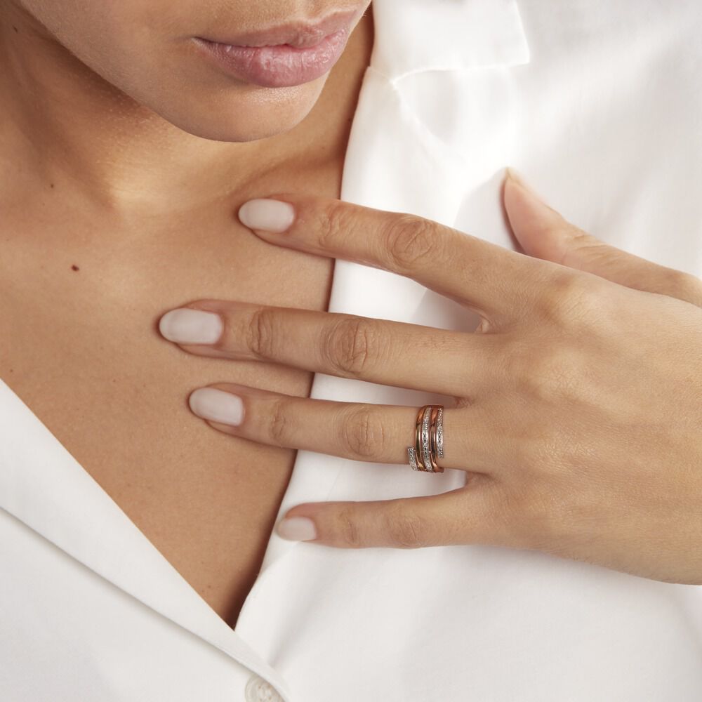 Bague Eleonore Or Tricolore Diamant - Bagues pierres précieuses Femme | Marc Orian