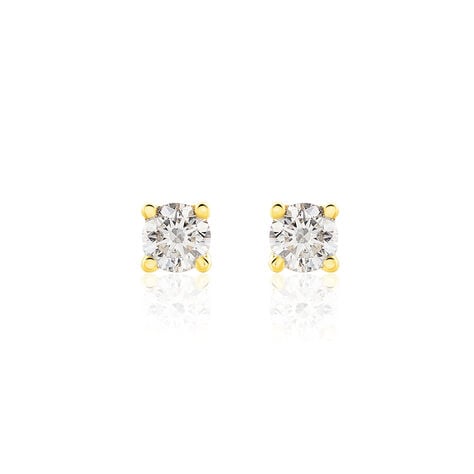 Boucles D'oreilles Puces Victoria Or Jaune Diamant - Puces Femme | Marc Orian