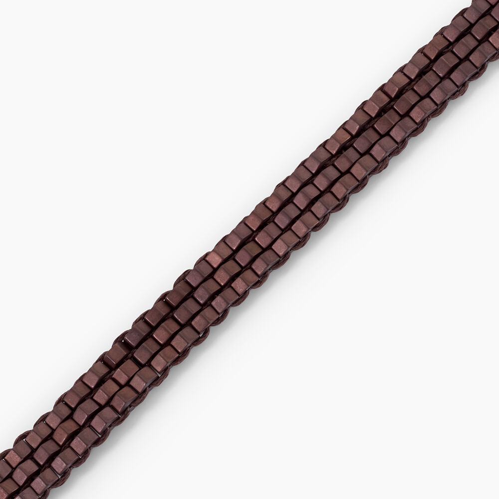 Bracelet Naturel Acier Argent&eacute; H&eacute;matite - Bracelets cha&icirc;nes Homme | Marc Orian