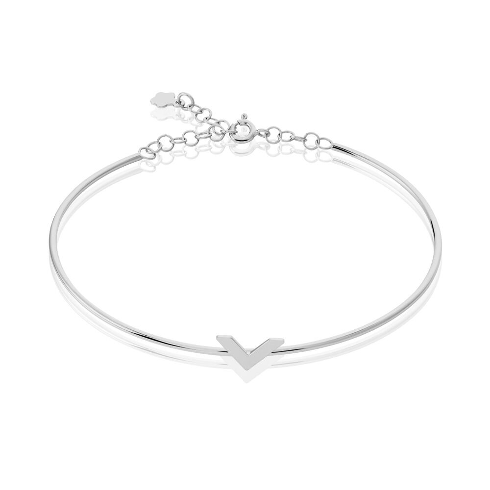 Jonc Argent Blanc  Veroniica - Bracelets joncs Femme | Marc Orian