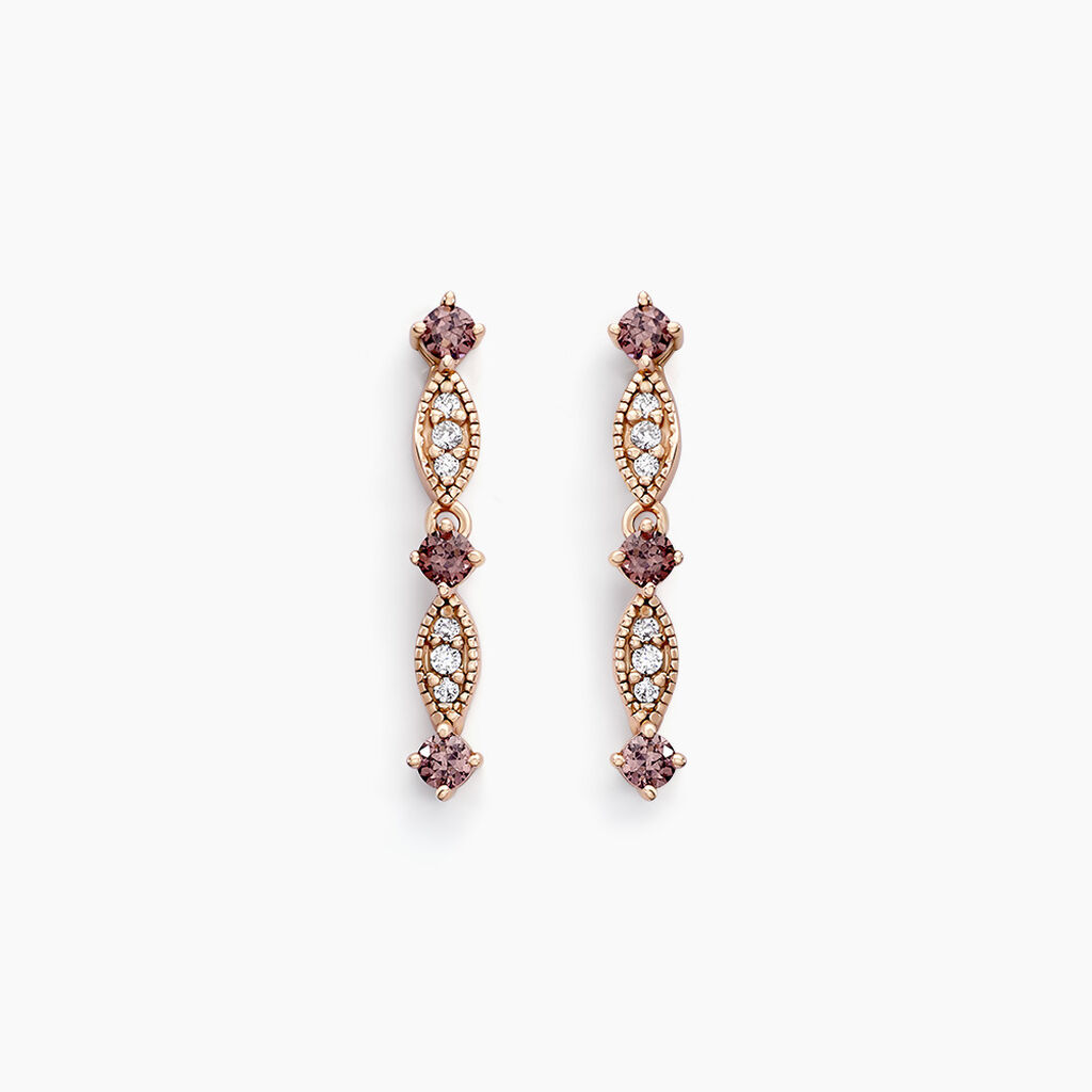 Boucles D'oreilles Pendantes Eugenie Argent Rose Oxyde De Zirconium - Pendantes Femme | Marc Orian