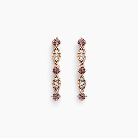 Boucles D'oreilles Pendantes Eugenie Argent Rose Oxyde De Zirconium - Pendantes Femme | Marc Orian