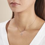 Pendentif Bathilde Croix Striee Or Blanc - Pendentifs Unisex | Marc Orian