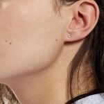 Boucles D'oreilles Puces Eddie Or Blanc Oxyde De Zirconium - Puces Femme | Marc Orian