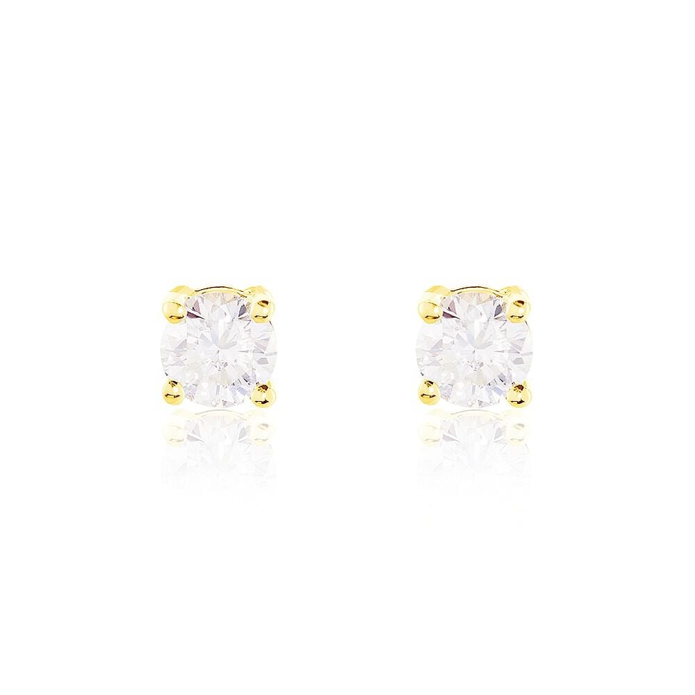 Boucles D'oreilles Puces Or Jaune Victoria Diamants - Puces Femme | Marc Orian