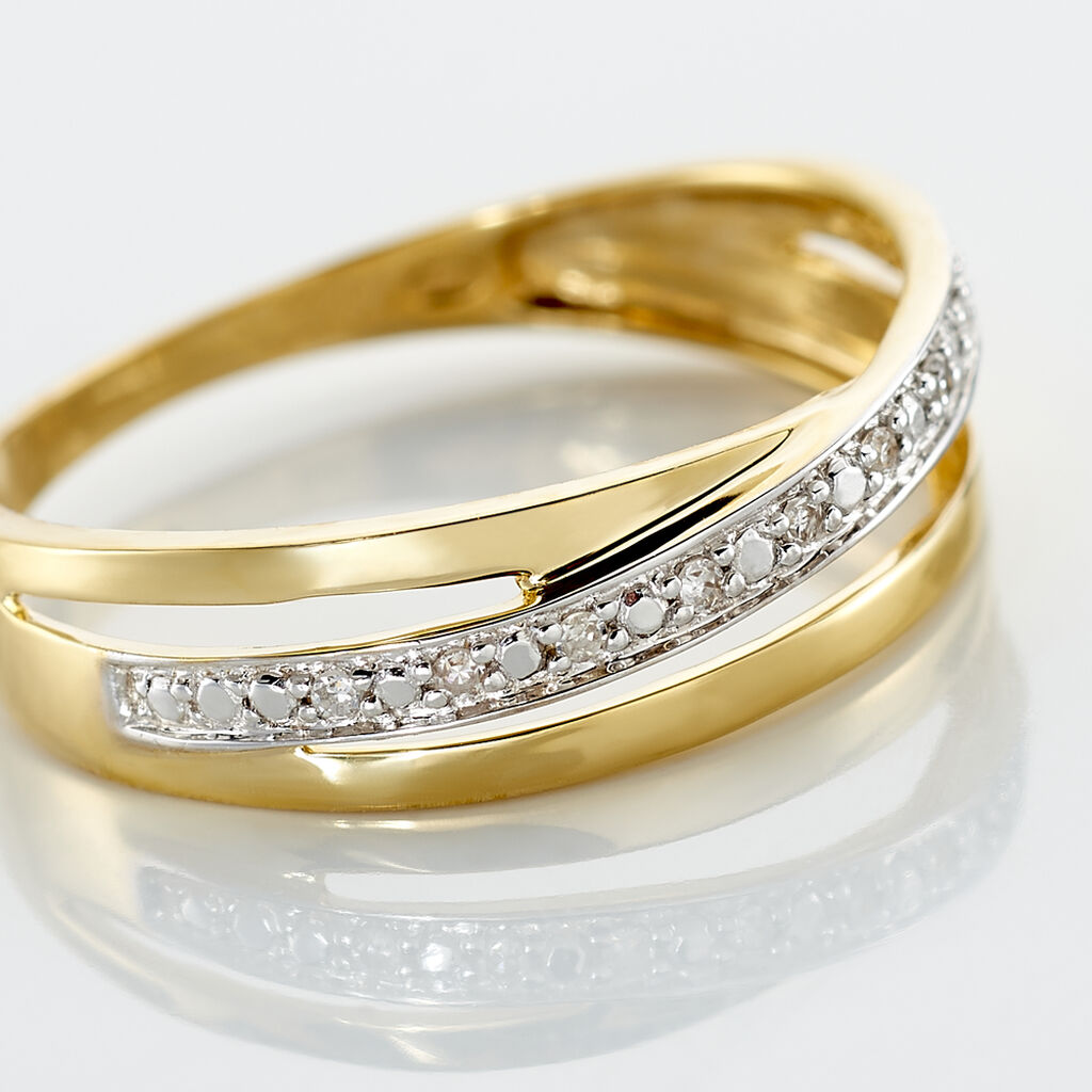 Bague Croisee Or Jaune Diamant - Bagues Femme | Marc Orian