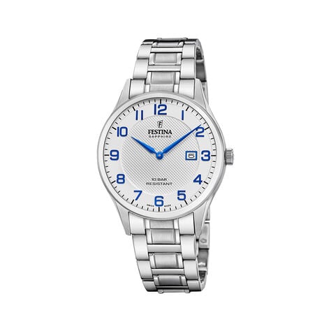 Montre Festina Swiss Made 40 Argent&eacute; - Montres &eacute;tanches Homme | Marc Orian