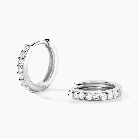 Créoles Jussi Argent Blanc Oxyde De Zirconium - Créoles Femme | Marc Orian
