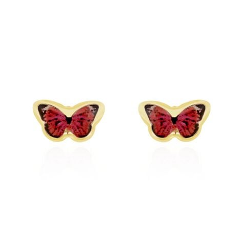 Boucles D'oreilles Puces Sulivia Papillon Or Jaune - Puces Enfant | Marc Orian