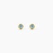 Boucles D'Oreilles Puces Argent Jaune 925/1000 Cercle Topaze Bleu Sky - Puces Femme | Marc Orian