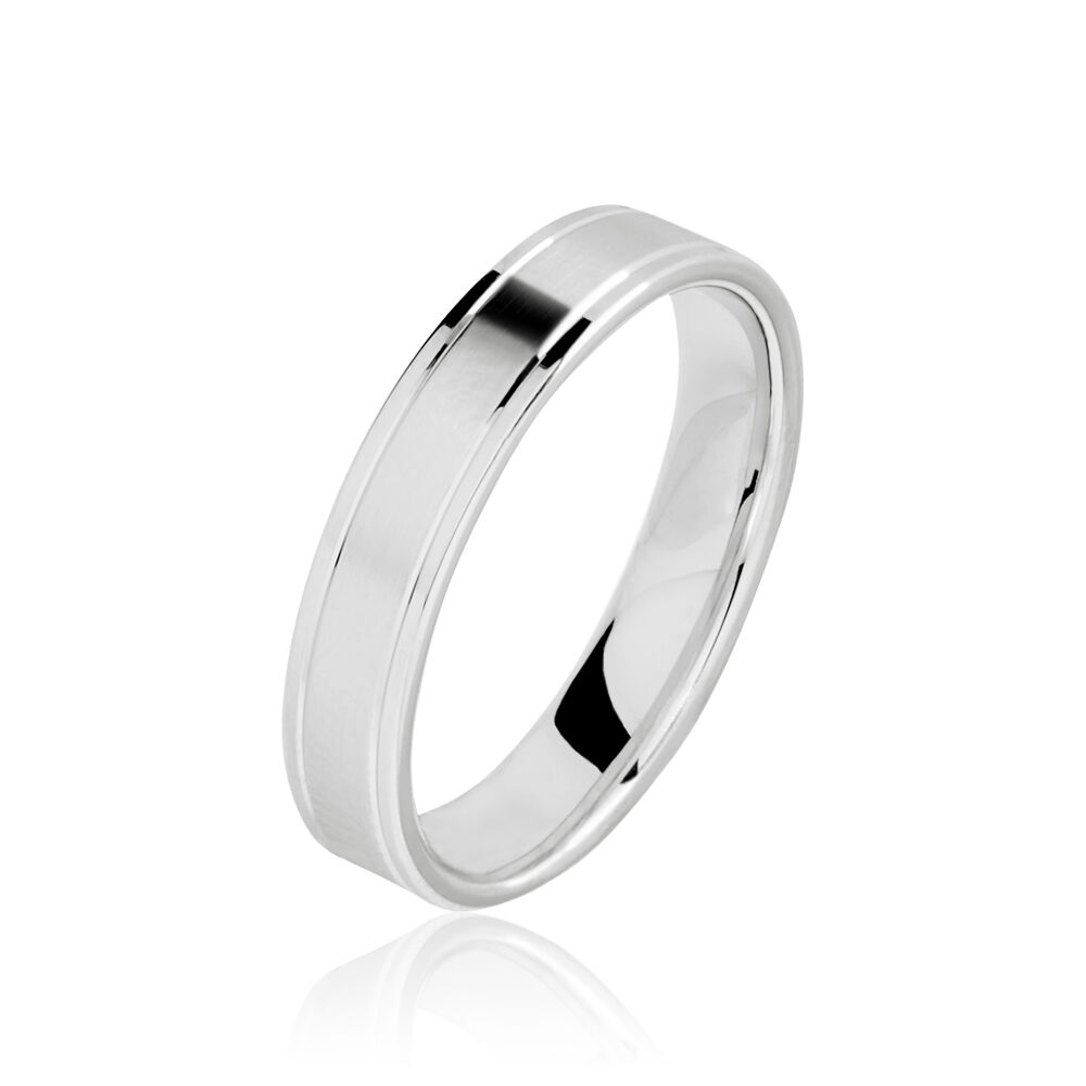 Alliance Mat Et Brillant Or Blanc Ambre - Alliances duo Unisex | Marc Orian