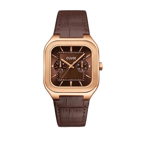 Montre Cluse Quadrus Multifonction Marron - Montres &eacute;tanches Homme | Marc Orian