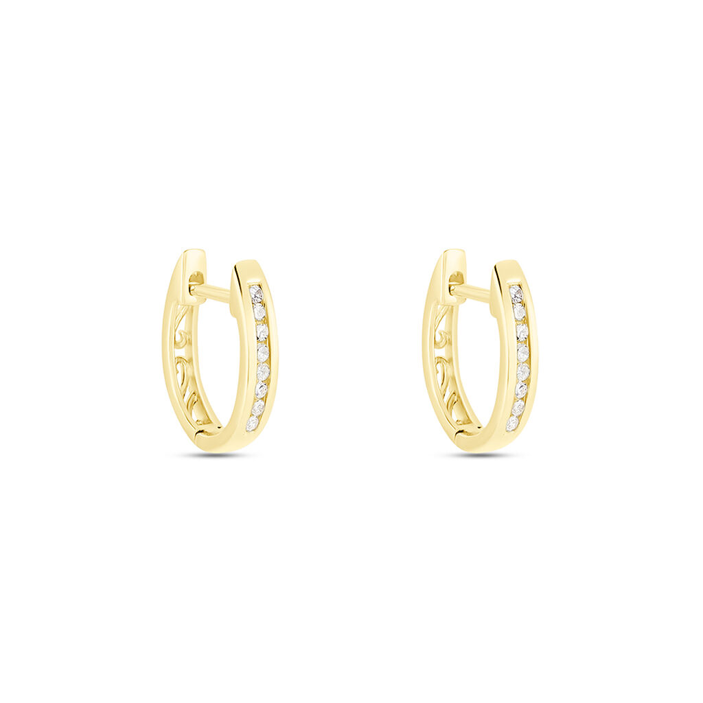 Créoles Or Jaune Aaren Diamants - Boucles d'oreilles Créoles Femme | Marc Orian