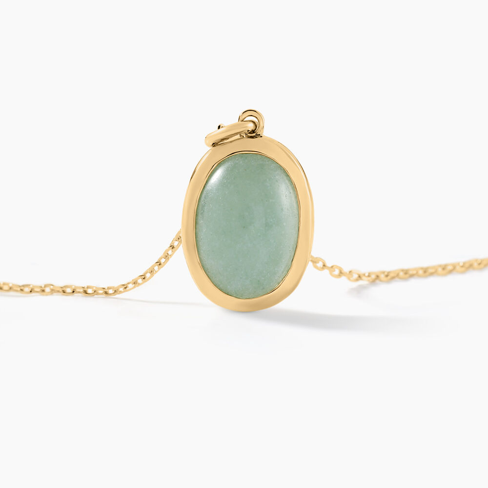 Collier Veina Plaqu&eacute; Or Jaune Aventurine - Colliers avec pierres Femme | Marc Orian