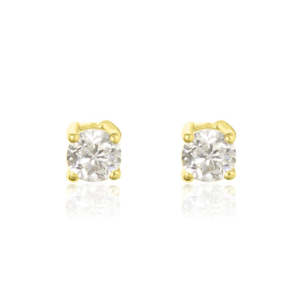 Boucles D'oreilles Puces Aphrodite Or Jaune Diamant - Puces Famille | Marc Orian