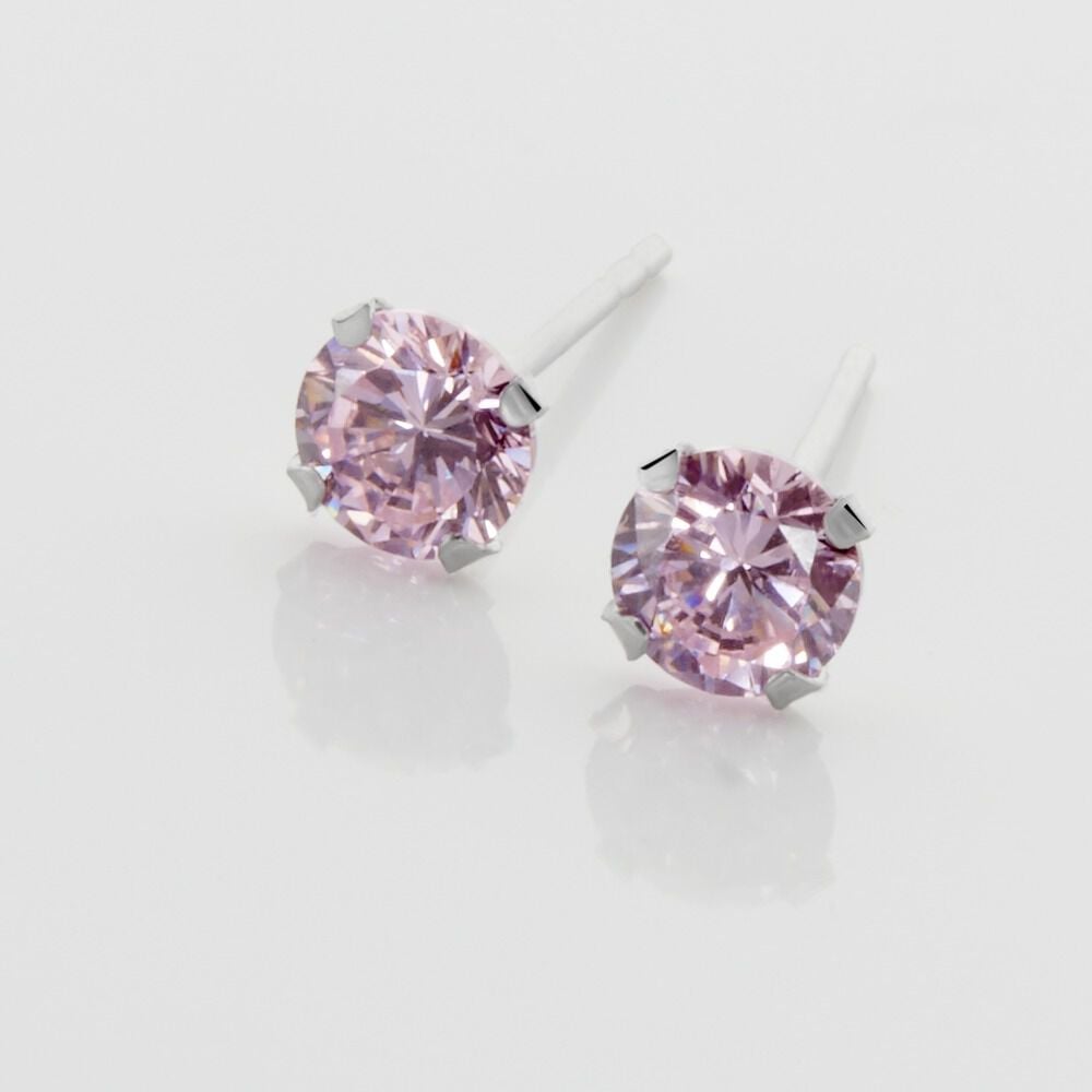Boucles D'oreilles Puces Or Blanc Oxydes De Zirconium - Puces Femme | Marc Orian