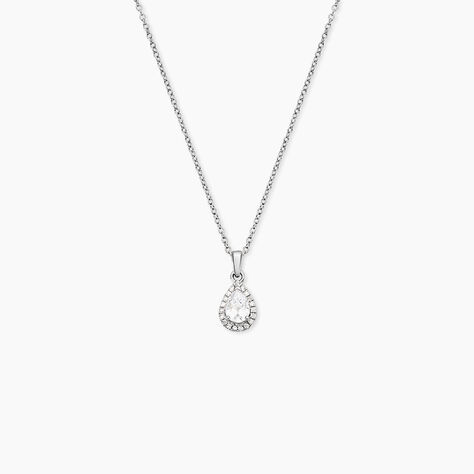 Collier Sylla Argent Blanc Oxyde De Zirconium - Colliers solitaires Femme | Marc Orian