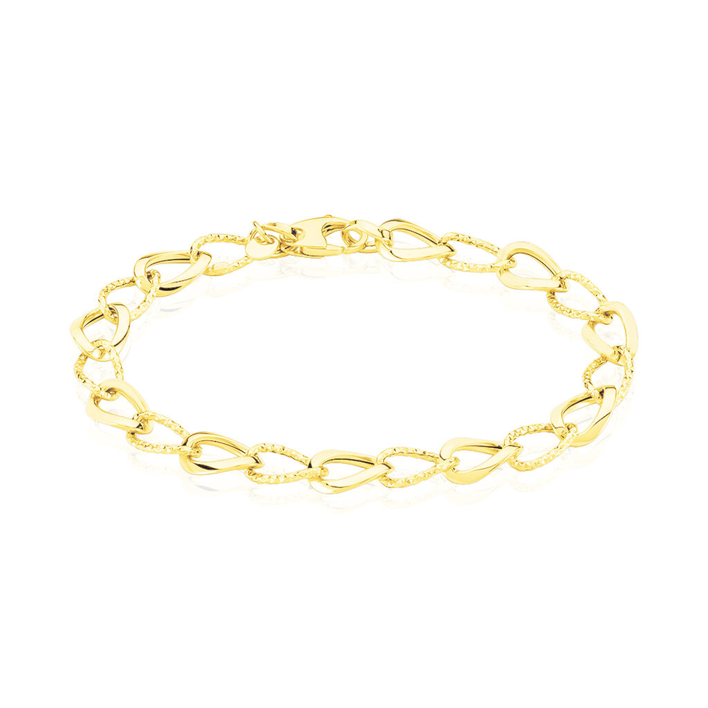 Bracelet Joice Maille Altern&eacute;e Et Godronne Or Jaune - Bracelets mailles Femme | Marc Orian