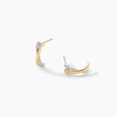 Creoles Louma Or Jaune Argent Blanc - Cr&eacute;oles Femme | Marc Orian