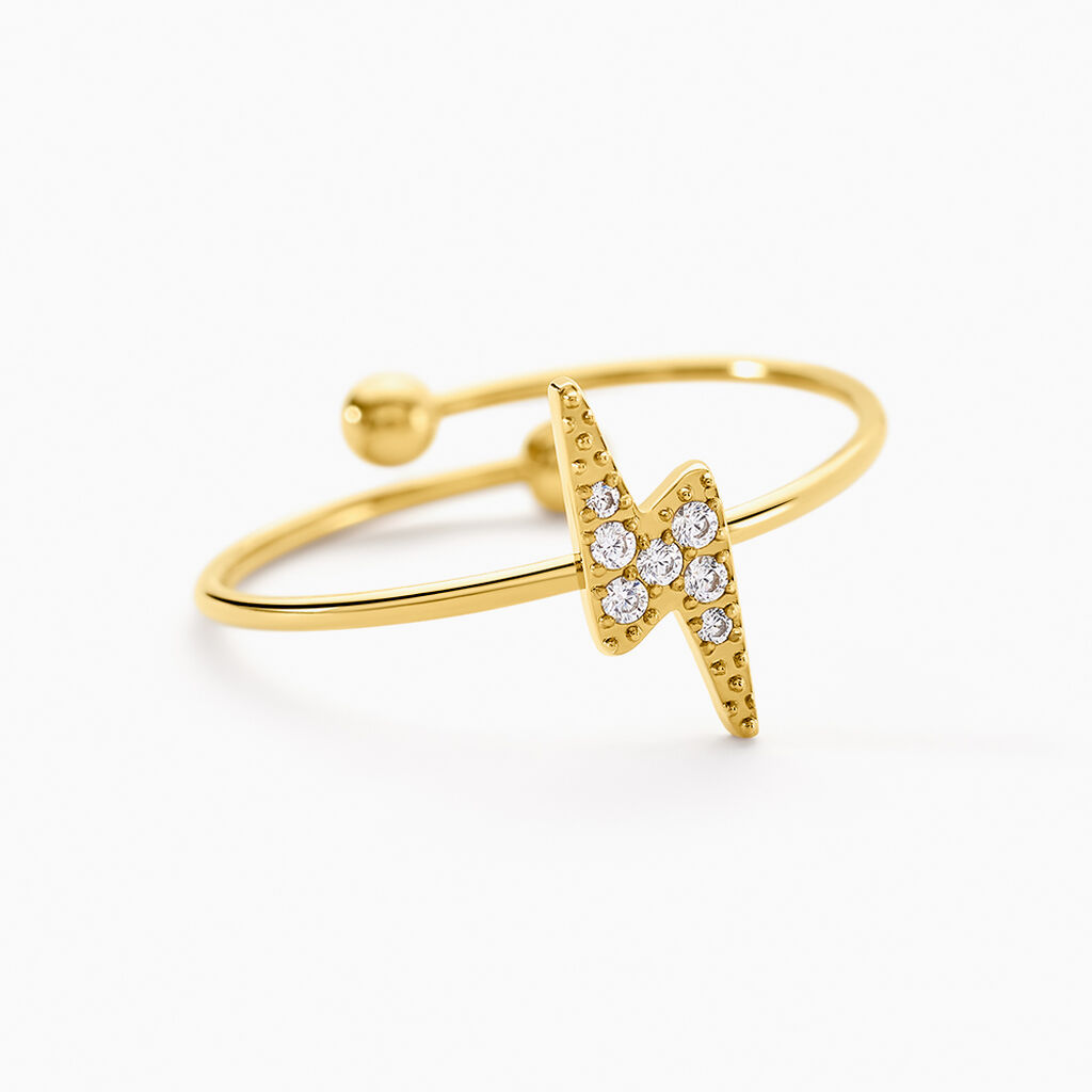 Bague Acier Dor&eacute; Cristal - Bijoux fantaisie Femme | Marc Orian