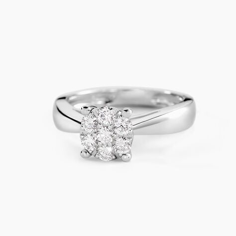 Bague Solitaire Charlene Or Blanc Diamant Synthetique - Parures de mariage Femme | Marc Orian