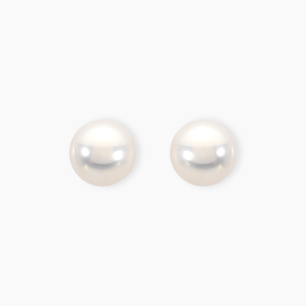 Boucles D'oreilles Puces Akoya Or Jaune Perle De Culture D'akoya - Clous d'oreilles Femme | Marc Orian