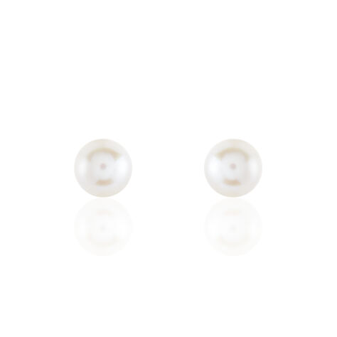 Boucles D'oreilles Puces Akoya Or Jaune Perle De Culture D'akoya - Clous d'oreilles Femme | Marc Orian