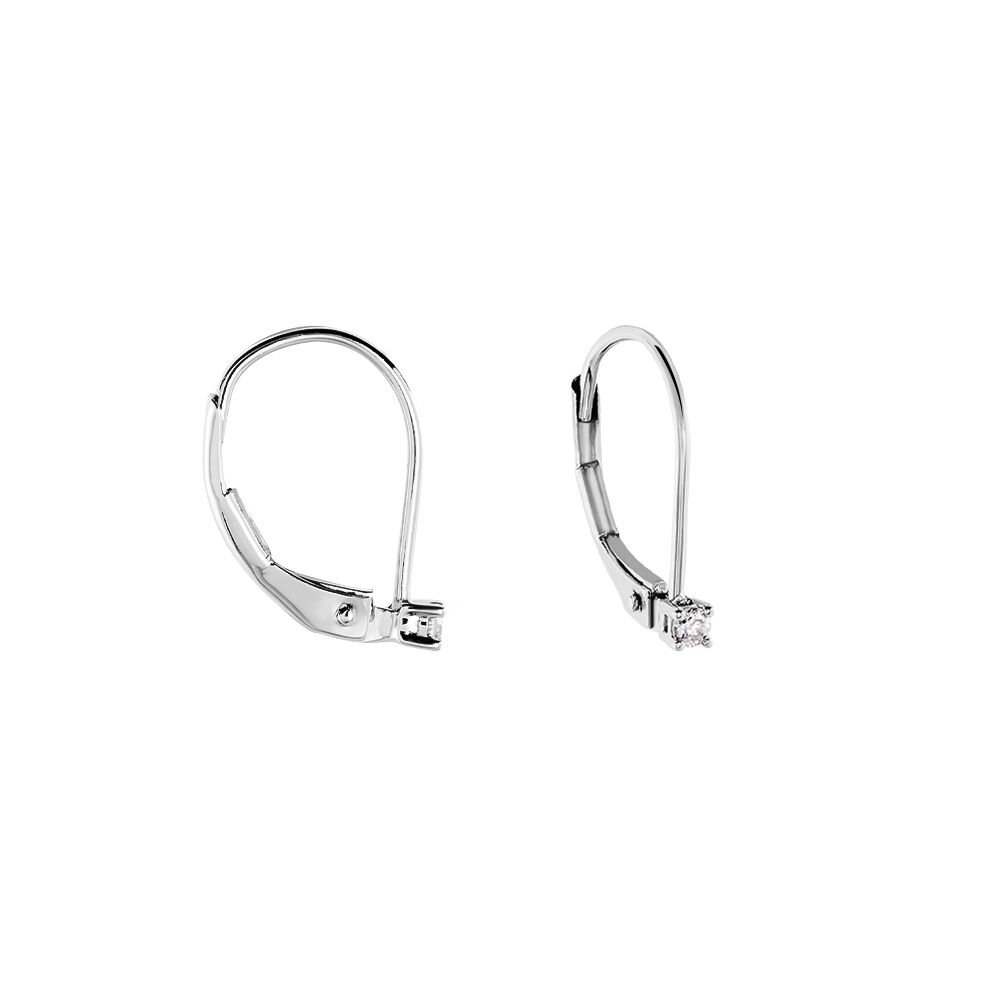 Boucles D'oreilles Pendantes Victoria Or Blanc Diamant -  Famille | Marc Orian