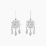 Boucles D'oreilles Pendantes Nemetona Argent Blanc Oxyde - Pendantes Femme | Marc Orian