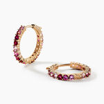 Cr&eacute;oles Zoelia Rondes Plaqu&eacute; Or Jaune Pierres De Synth&egrave;se - Cr&eacute;oles Femme | Marc Orian