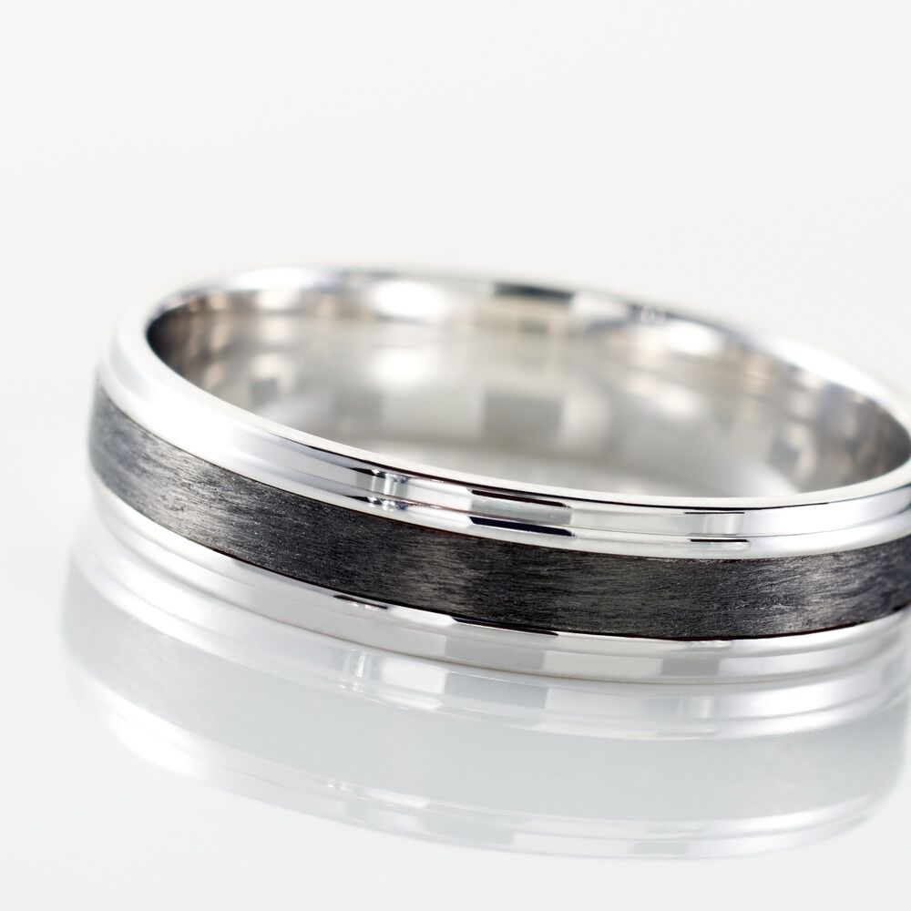 Alliance Camille Ruban Plat Or Blanc - Alliances duo Unisex | Marc Orian