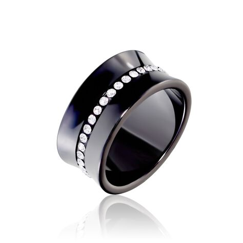 Bague Ceramik Design Argent Blanc Céramique Et Strass -  Femme | Marc Orian
