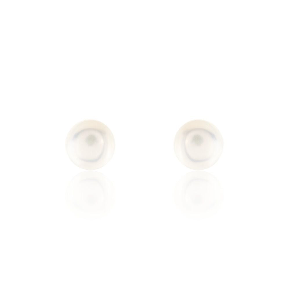 Boucles D'oreilles Puces Pascaloun Argent Perle De Culture - Puces Femme | Marc Orian
